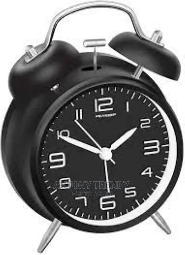 Twin Bell Alarm Clock With Stereoscopic Dial, Backlight, Ba