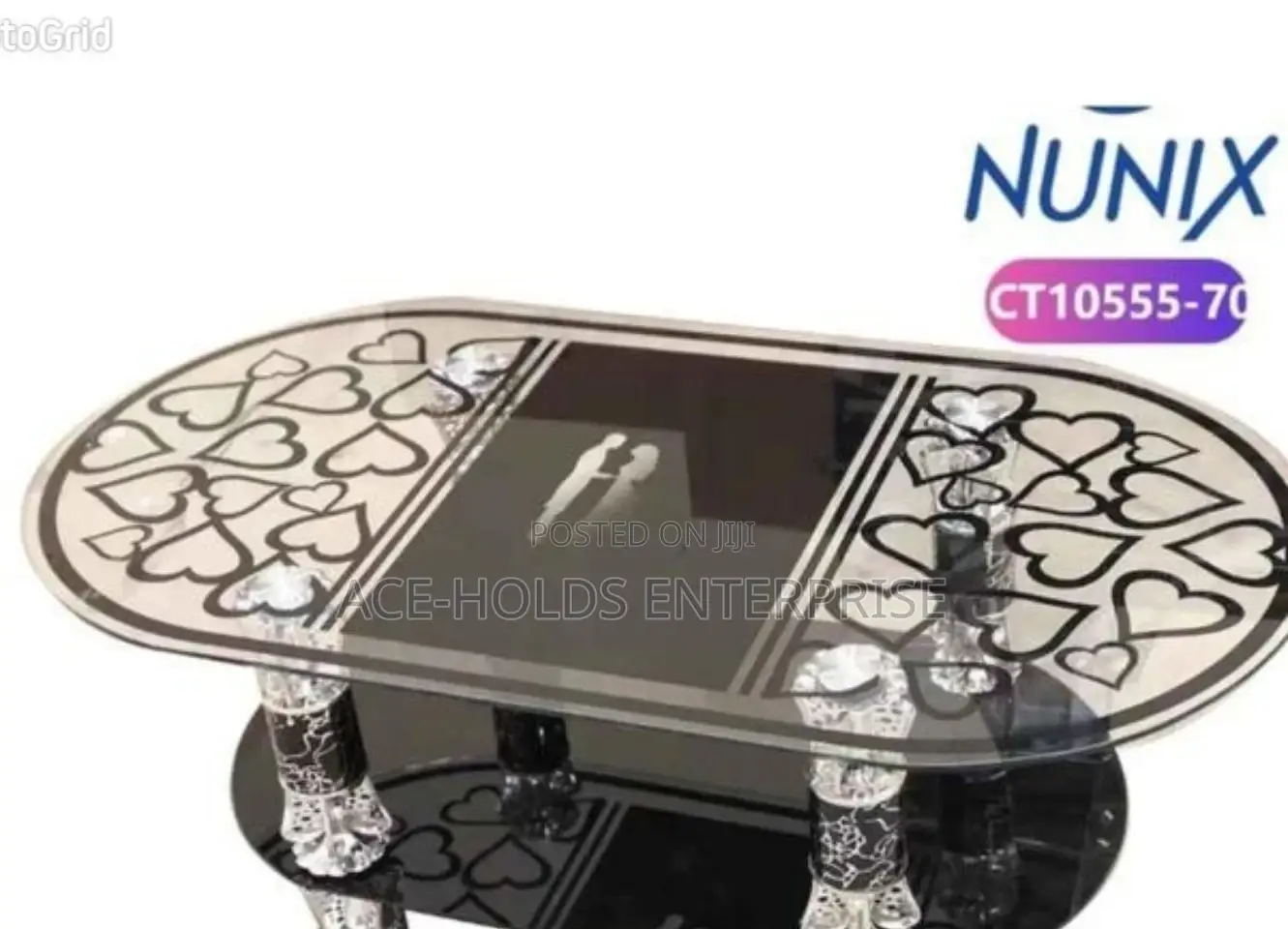 Nunix Oval Shaped Glass Table