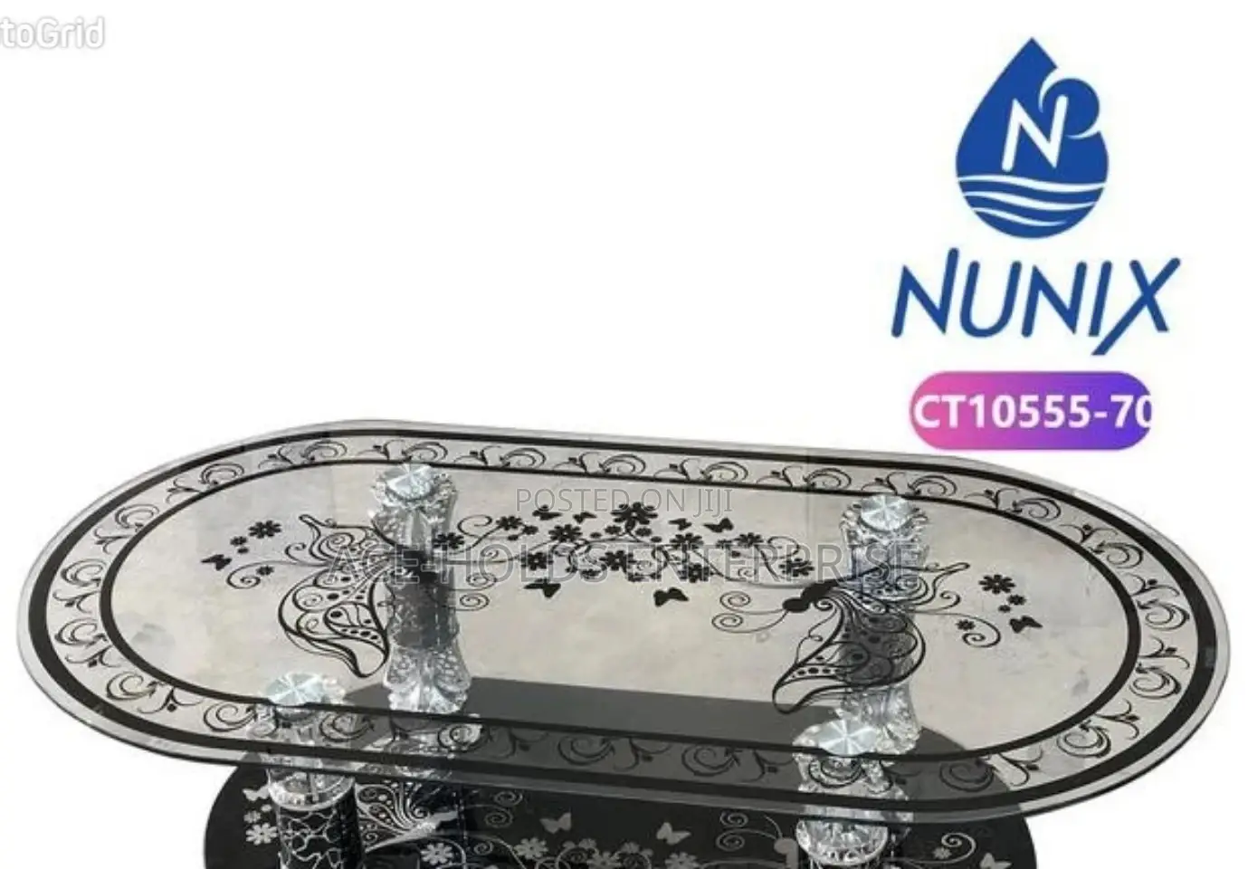Nunix Oval Shaped Glass Table