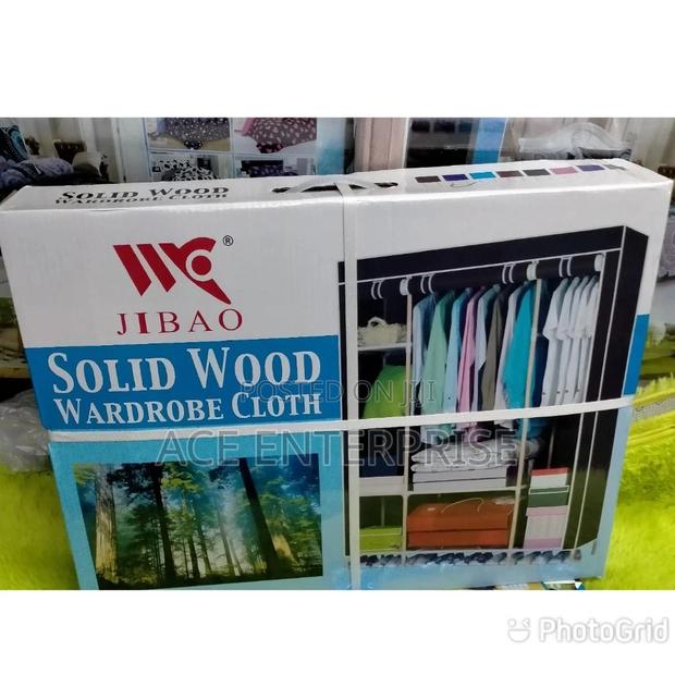 Portable Solid Wood Wardrobe Cloth Rack - thumbnail 2