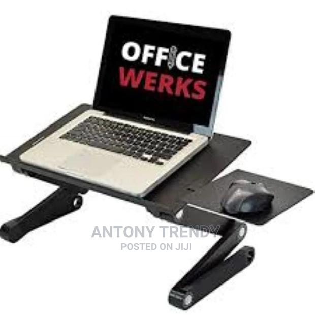 Laptop Table Stand Adjustable Riser: Portable With Mouse Pad - main view