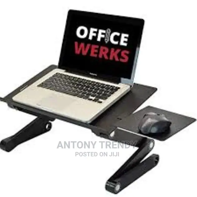 Laptop Table Stand Adjustable Riser: Portable With Mouse Pad