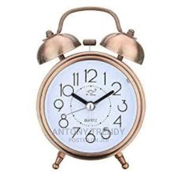 Round Clock Dual Bell Loud Alarm Clock Bedside Night Light H