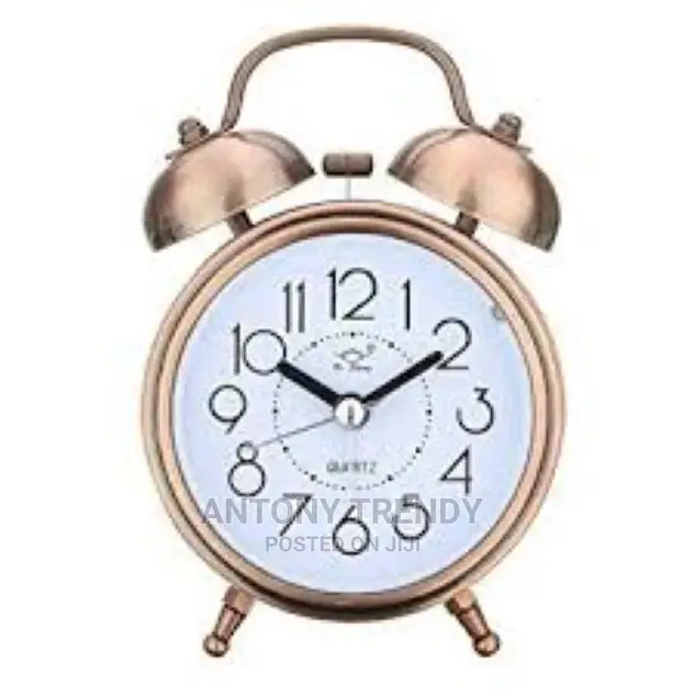 Round Clock Dual Bell Loud Alarm Clock Bedside Night Light H