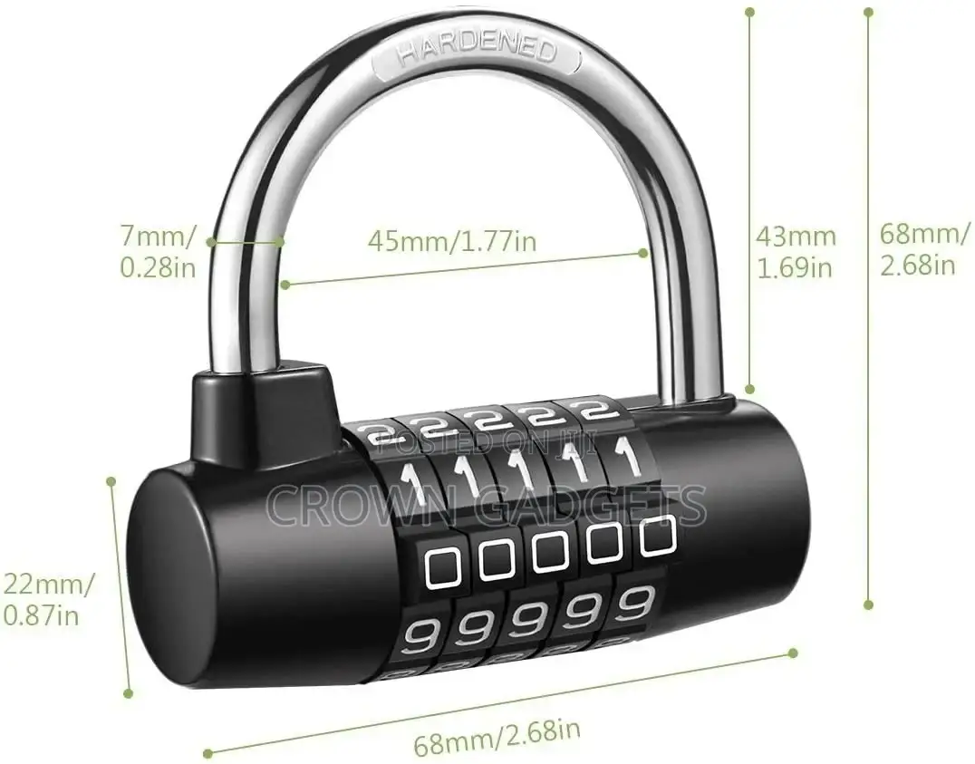 Combination Lock, 5-digit Combination Padlock