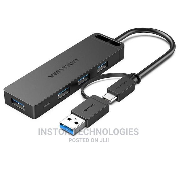 Vention 4-Port USB 3.0 Hub With 2-In-1 USB 3.0 and Type C In