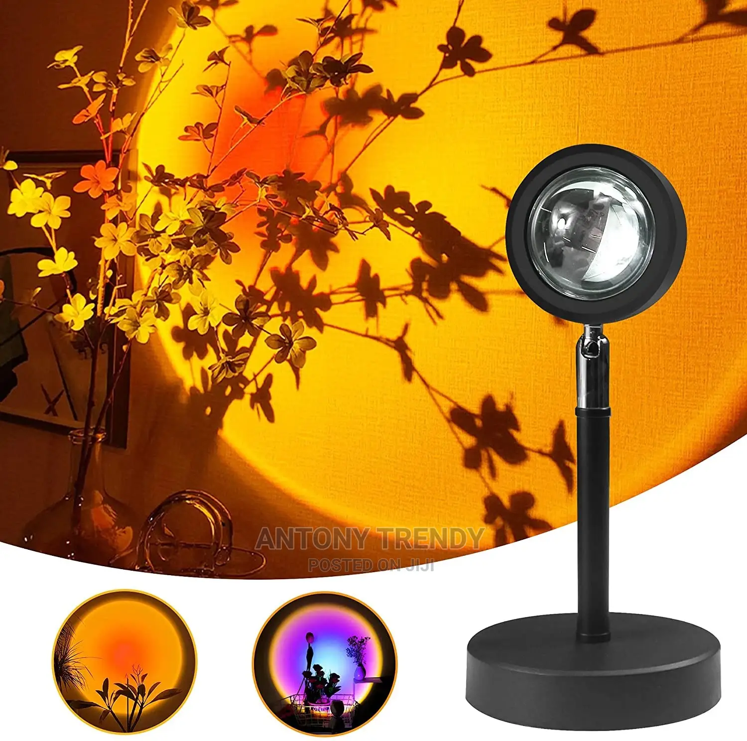 Sunset Projection Led Light, Rainbow Floor Stand Modern Lamp