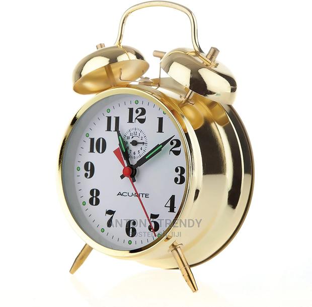Vintage Silent Ticking Twin Bell Wake Up Alarm Clock for Stu