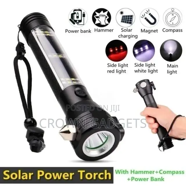 Multifunction 9 In 1 Solar Power LED Flashlight Emergency