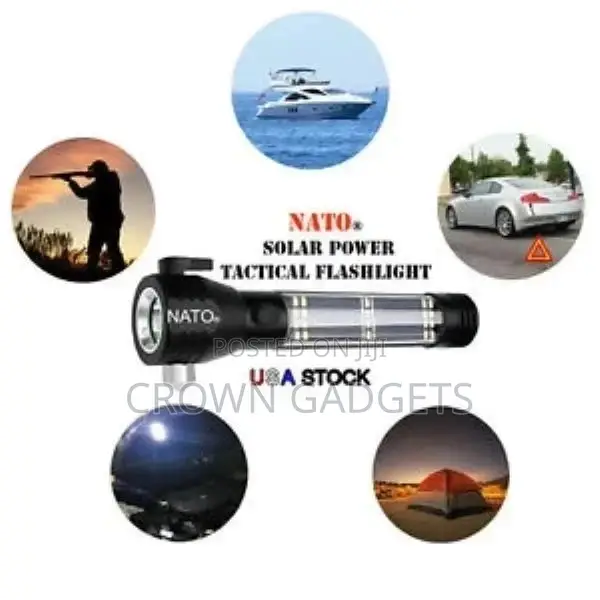 Rechargeable Solar Flashlight 9 IN 1 Multifunction