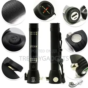 Solar Powered Tactical Car Flashlight Rechargeable