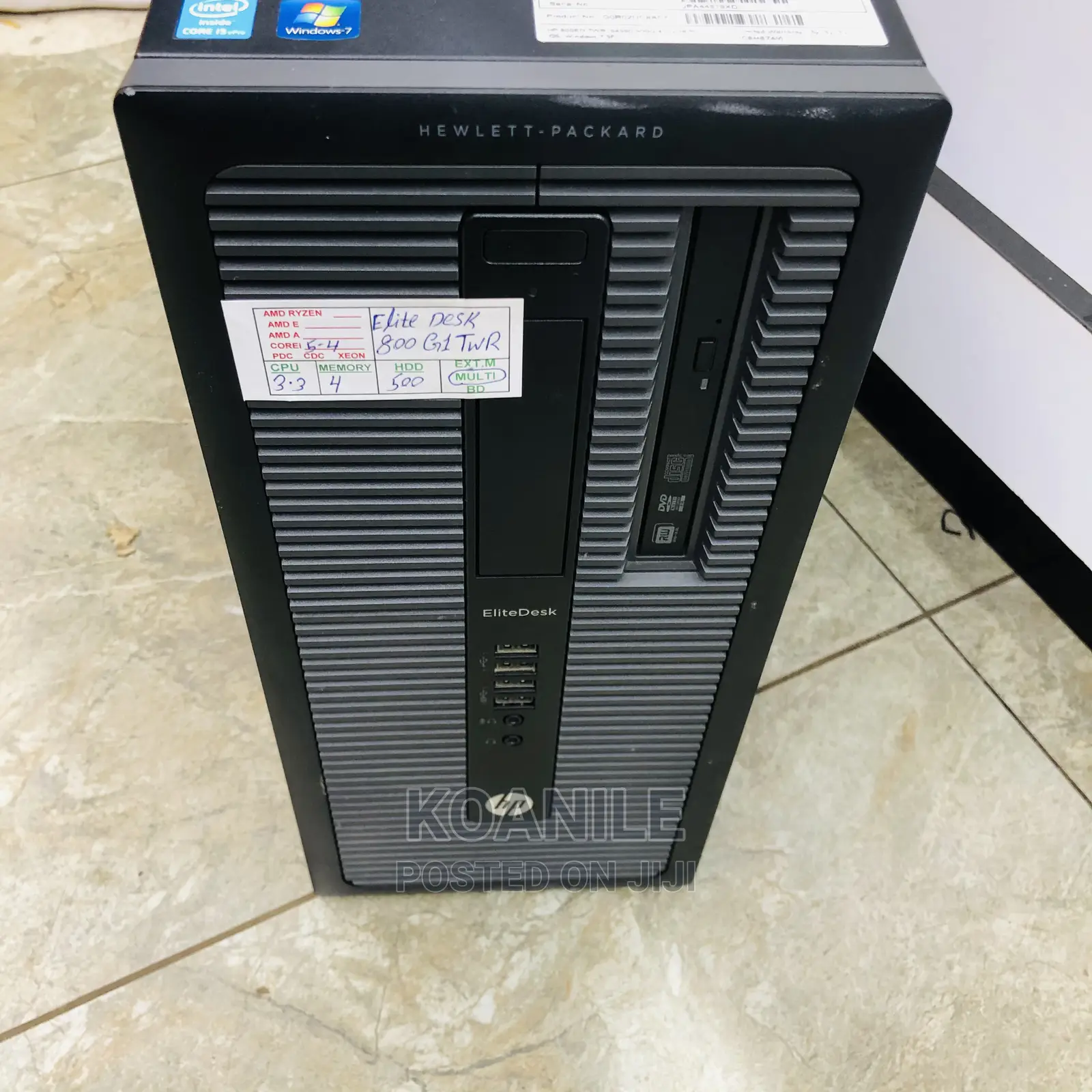 Desktop Computer HP EliteDesk 800 4GB Intel Core I5 HDD 500GB