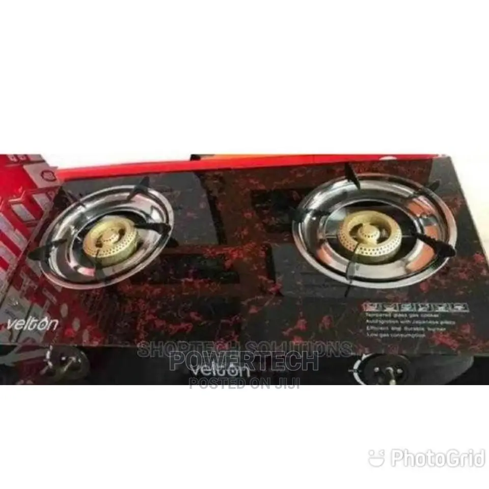 Tempered Hard Velton Glass Double Burner Cooker