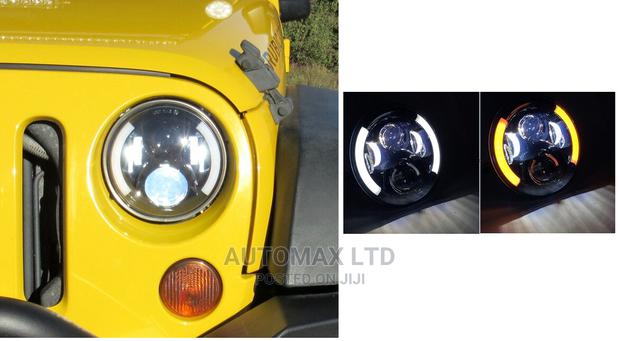 Half Halo LED Headlights With Indicator: For Jeep Wrangler
