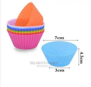 *12pcs Re-Usable Silicone Cupcake Molds