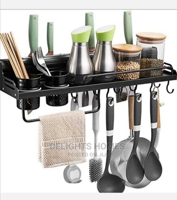 Aluminum Kitchen Floating Shelf Organizer