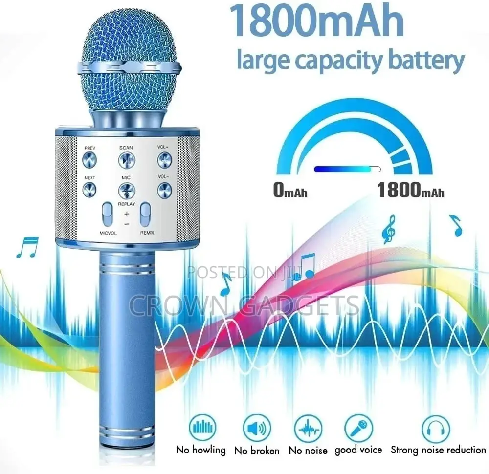Fast Delivery WS-858 Karaoke Microphone Wireless Speaker