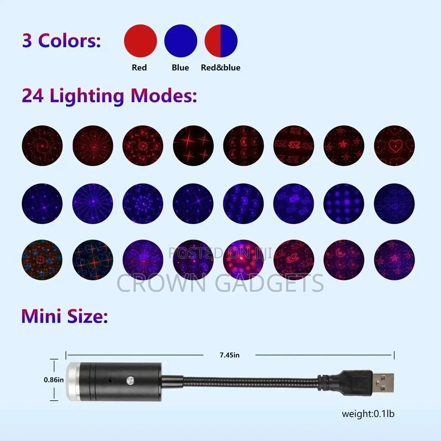 Adjustable Multiple Modes Lighting Style With USB Port