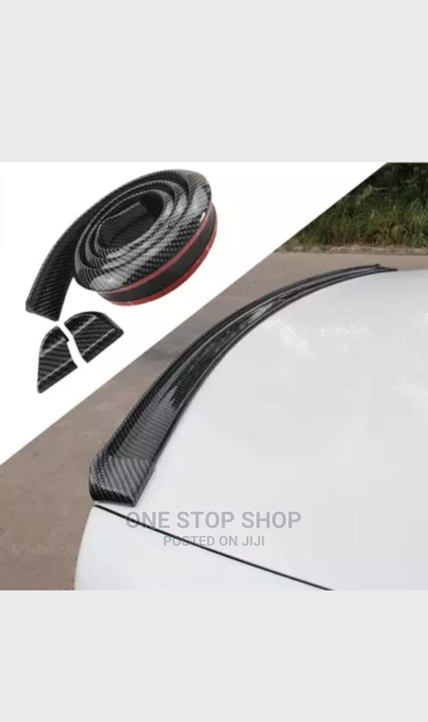 Universal Rear Carbon Fibre Roof Wing Spoiler With Led Light