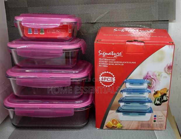 4pcs Set Glass Bowls Heat Resistant