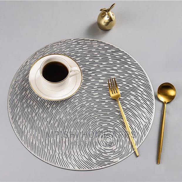 6pcs Gold Silver Round Table Placemats - thumbnail 2