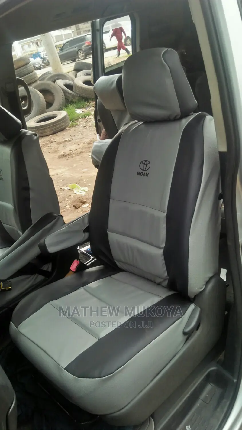 Silver and Black Car Seat Covers