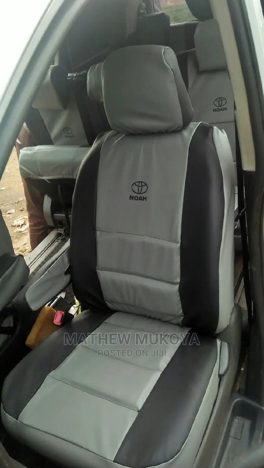 Silver and Black Car Seat Covers