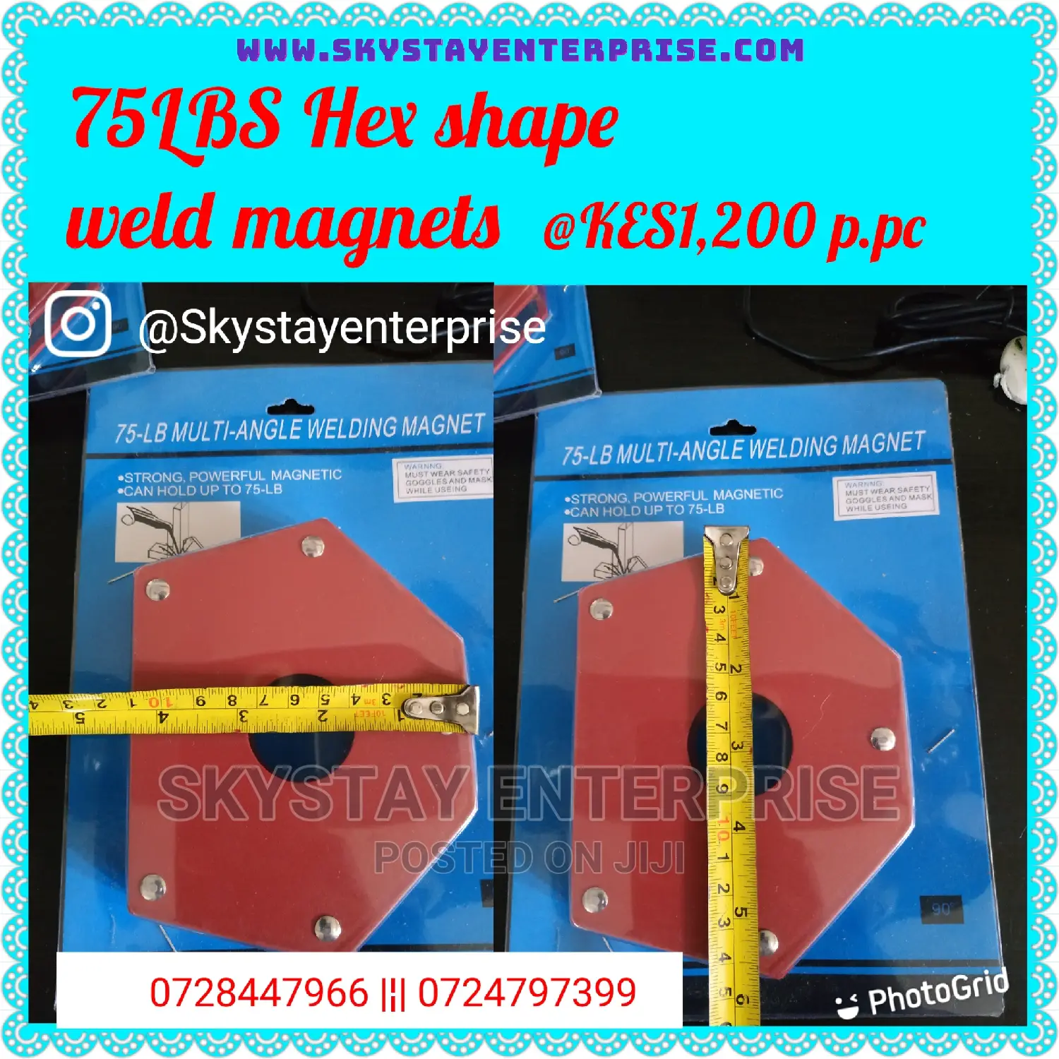 5" Welding Magnet Hexagon Shape 75lbs