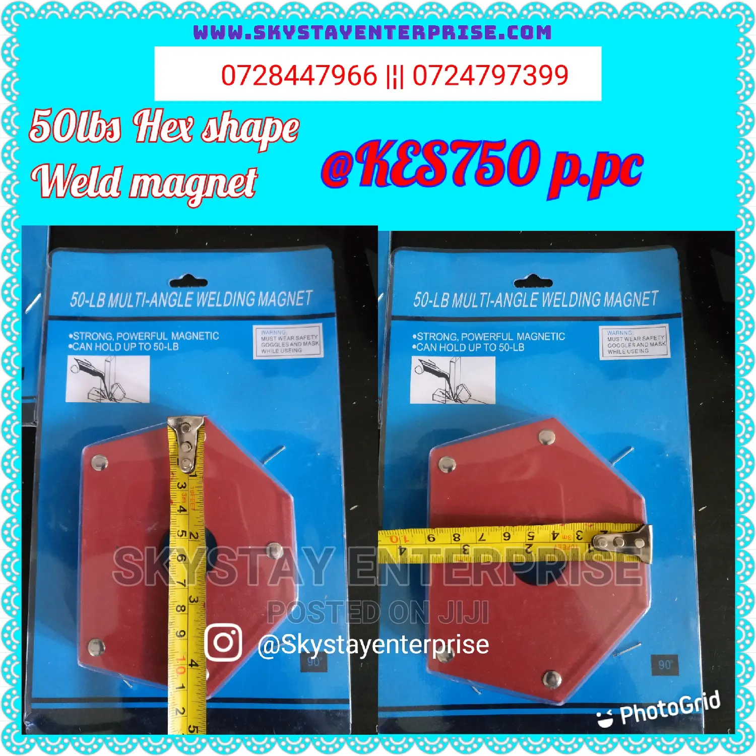 4" Welding Magnet Hexagon Shape 50lbs