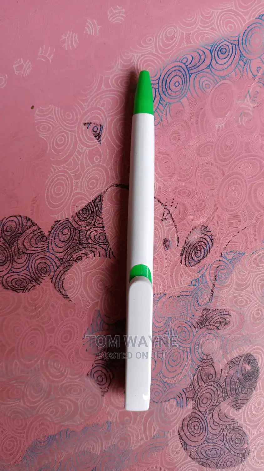 White and Green Brandeable Biro Pens