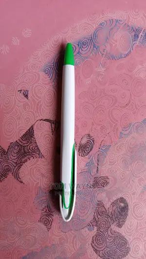 White and Green Brandeable Biro Pens