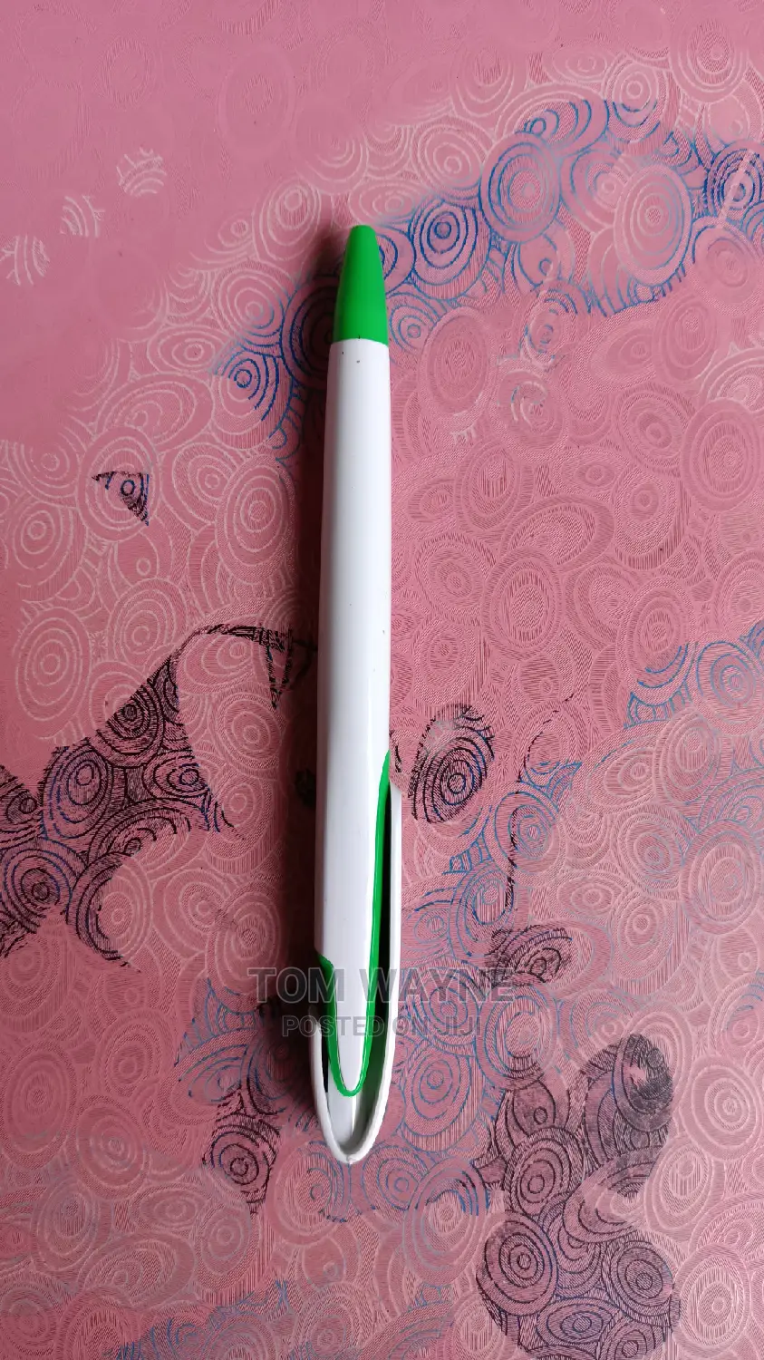 White and Green Brandeable Biro Pens