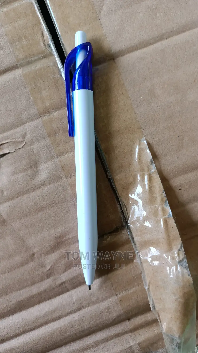 White and Blue Biro Pens