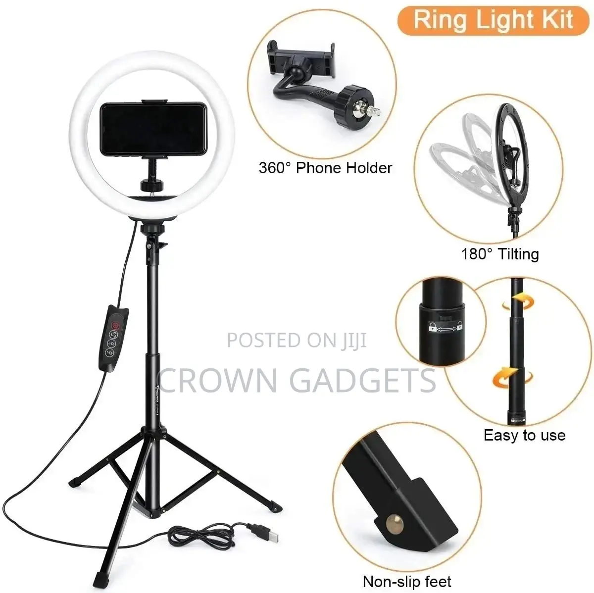 10 Inch LED Ring Light With Tripod Stand 3200k-5500k Dimmabl
