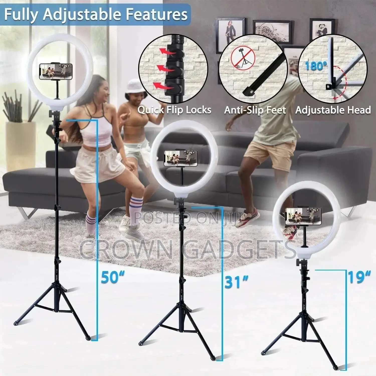 LED Ring Light With Stand and Phone Holder