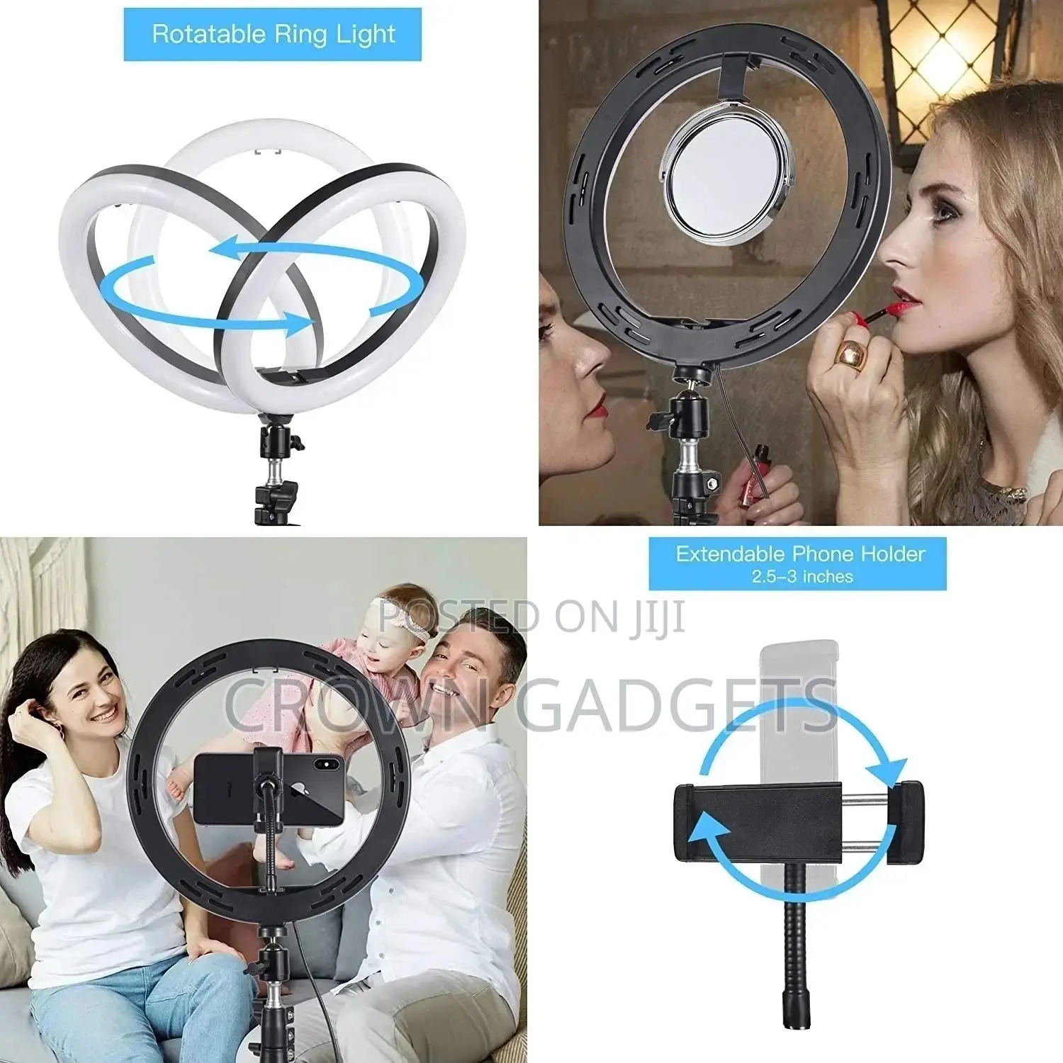 Stand Phone Holder 2700k-6500k 10 Inch Dimmable Camera Light