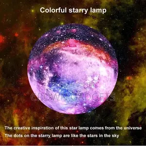3D Printed 16 Colors RGB Moon Light