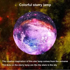 3D Printed 16 Colors RGB Moon Light