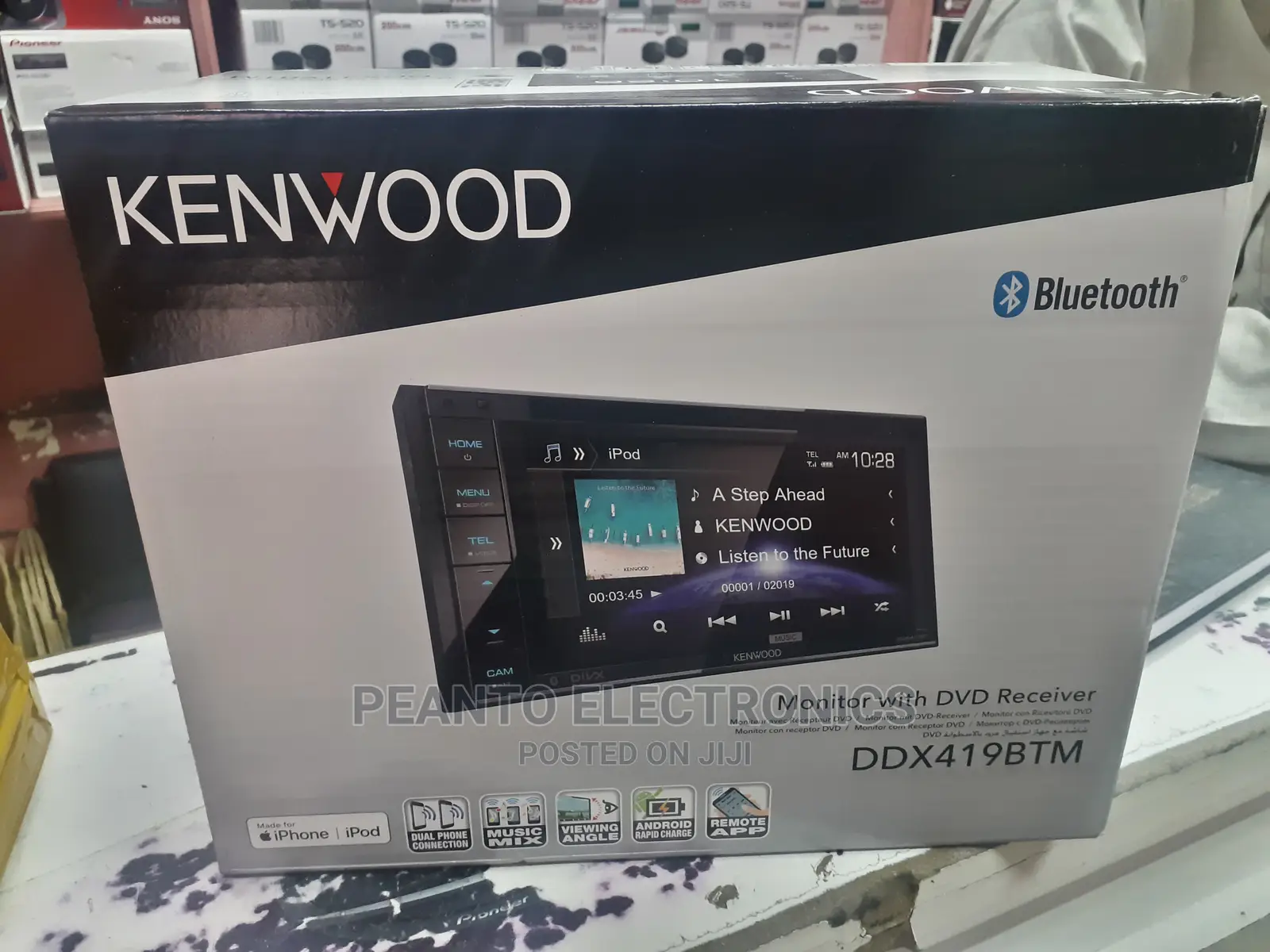 DDX419BT AV Receiver With 6.2inch WVGA Clear-Coated Resistiv