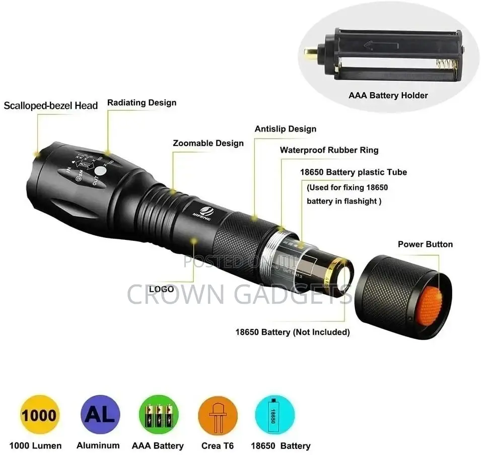 XML T6 LED 5000 Lumens 5modes Zoom