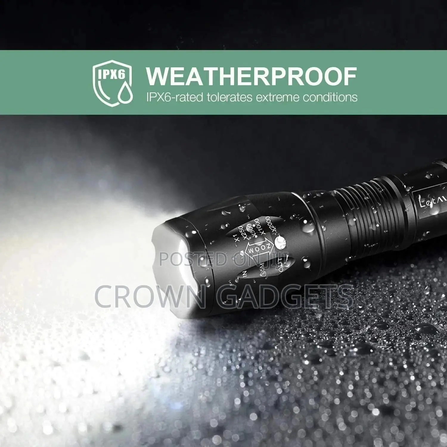 Zoomable, Waterproof Millitary Torch