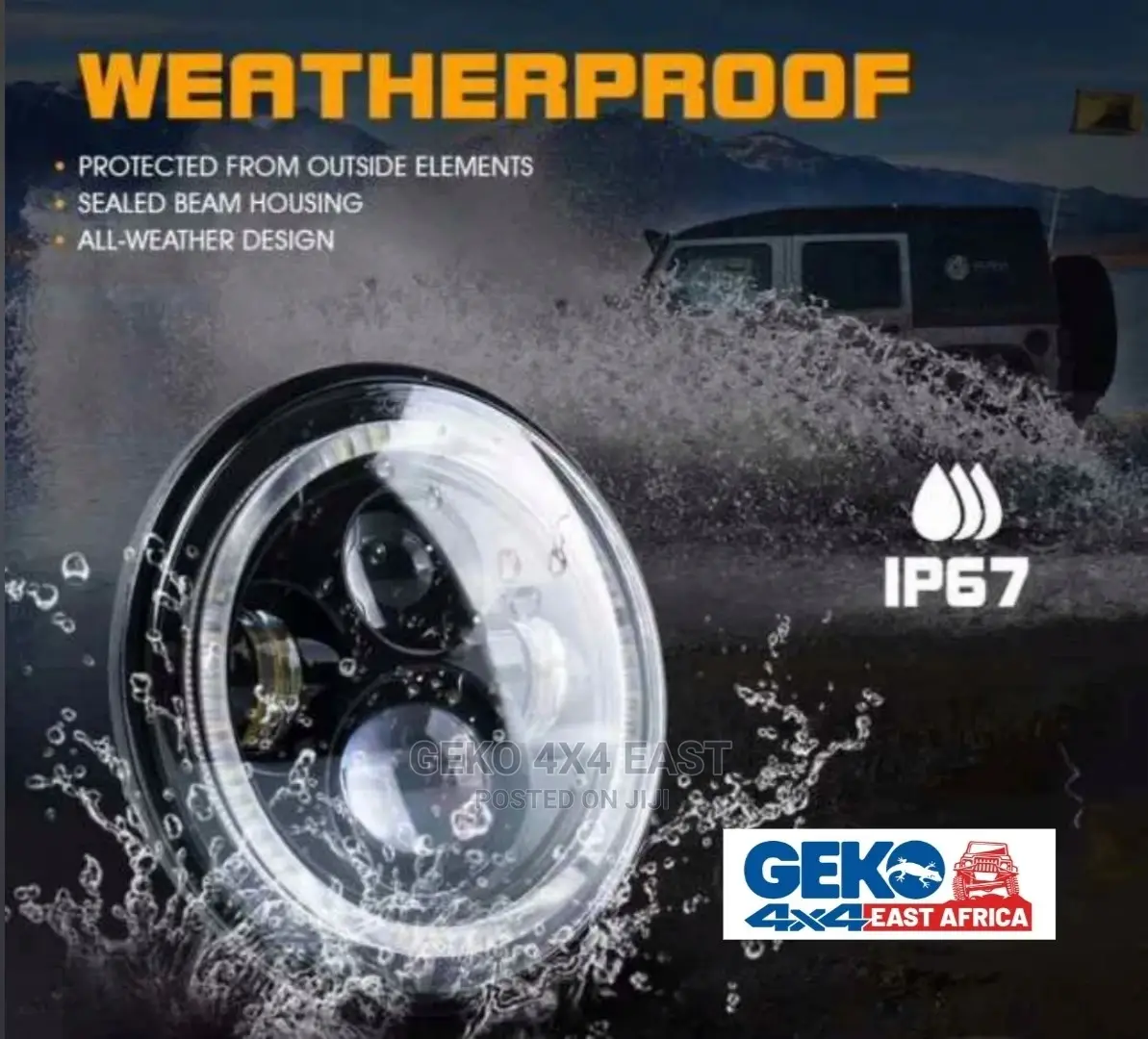 7 INCH 75watt ROUND HEADLIGHT With White/Amber Turn Signal