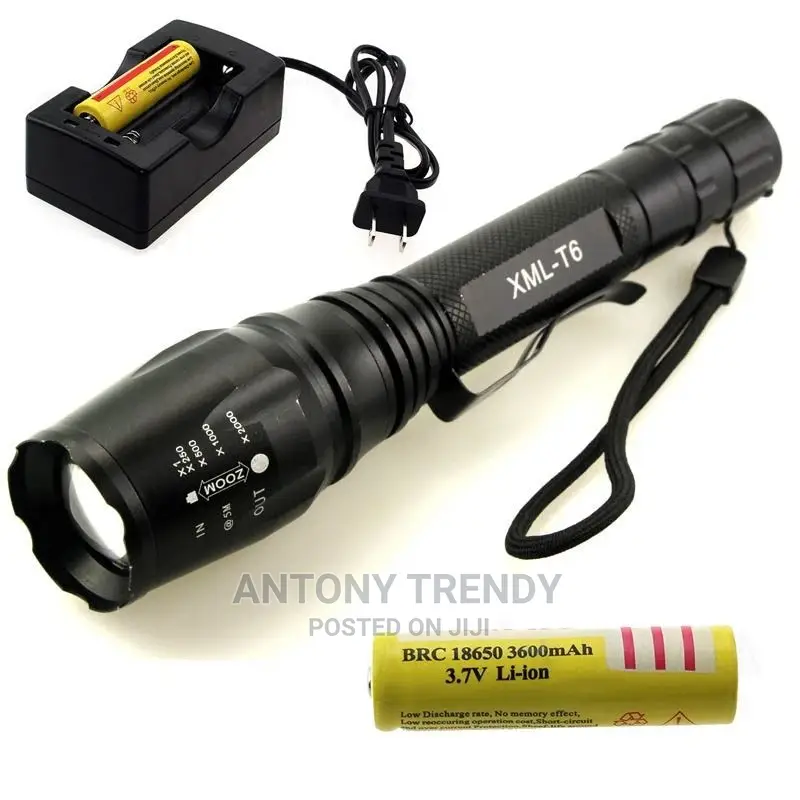 Zoomable Cree XML-T6 LED 18650 Flashlight