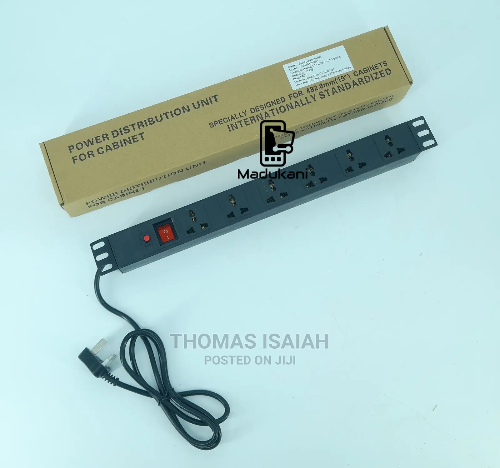 6-Way Metallic Horizontal 13a Pdu 19-Inch 1u Standardised Po