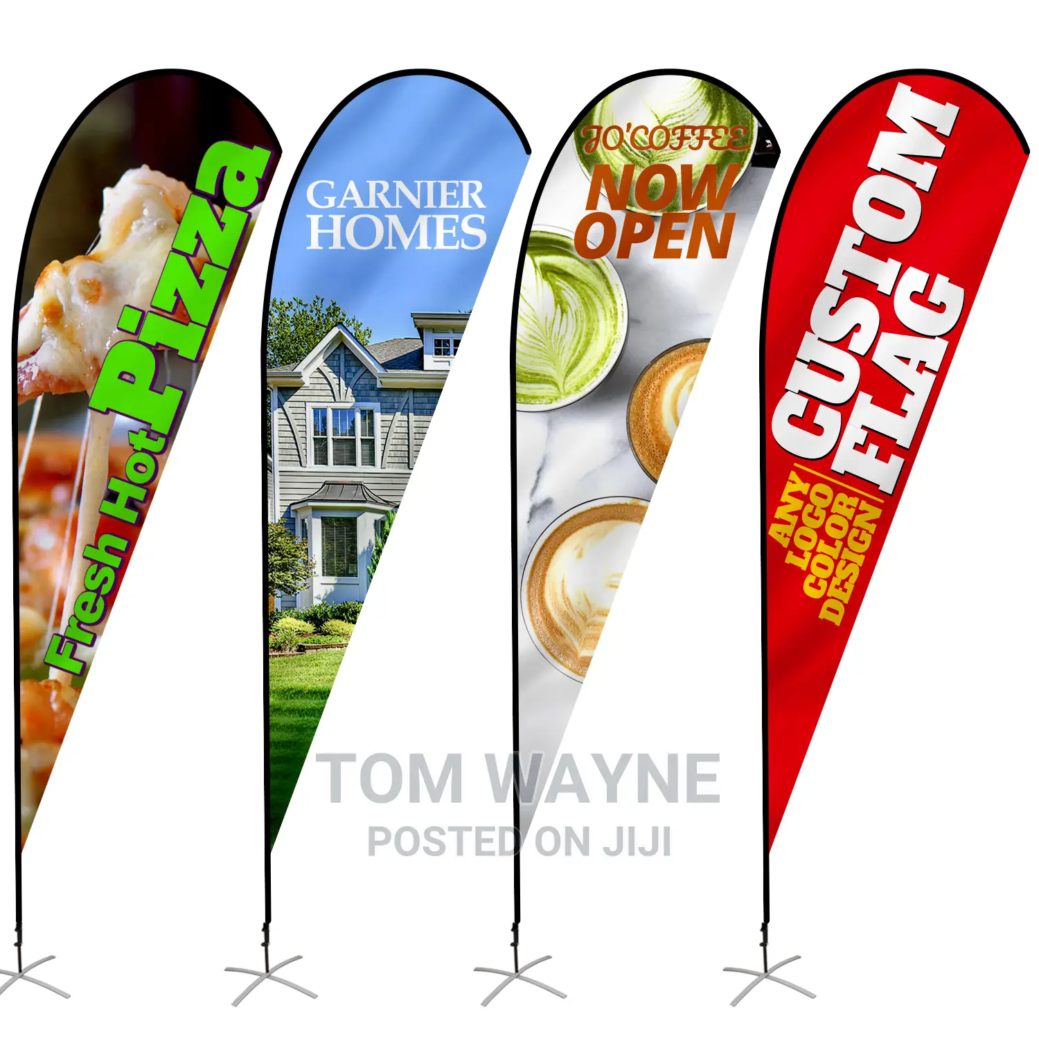 Tear Drop Banner With Spike Base, Outdoor