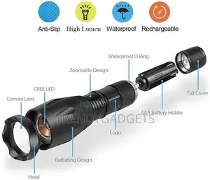 Xml T6 Flashlight Focus Torch Lamp Adjustable