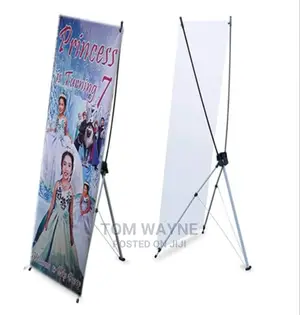 X Banner Stand and a Printed Banner