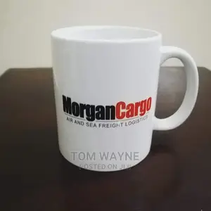 White Mugs Printed With Company Logo and Names