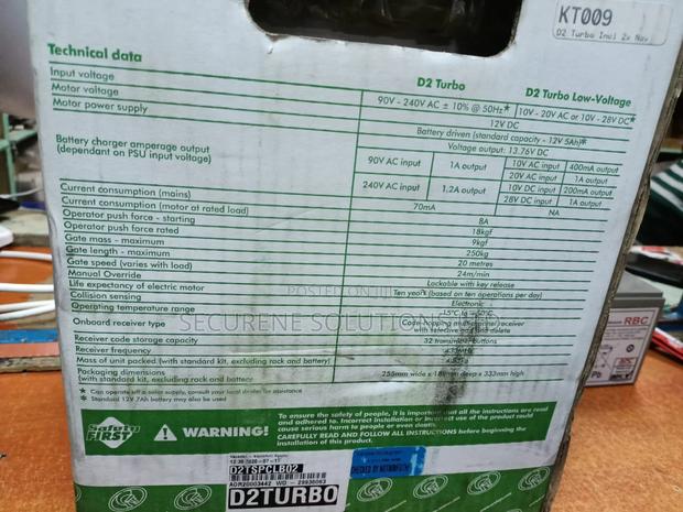 D2 Turbo Domestic Sliding Gate Motor Centurion - thumbnail 3