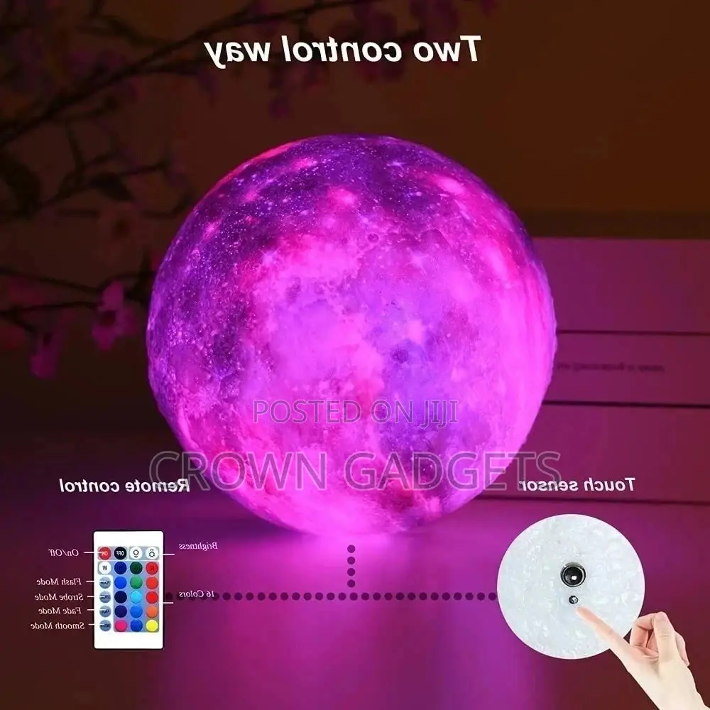 Generic 16 Colors Creative Moon Lamp 3D Printed Lunar Lamp
